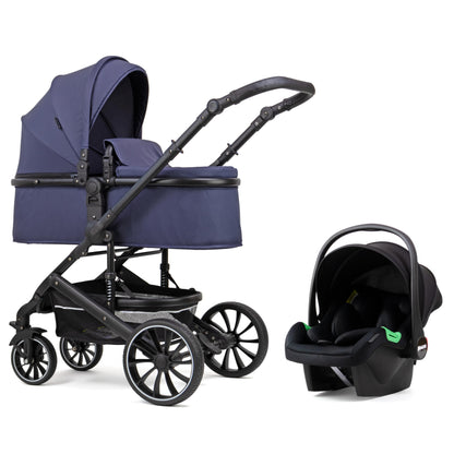 Pixini Neyla Combi Pushchair with Accessories (3-in-1 Set with Baby Seat Black/Black)