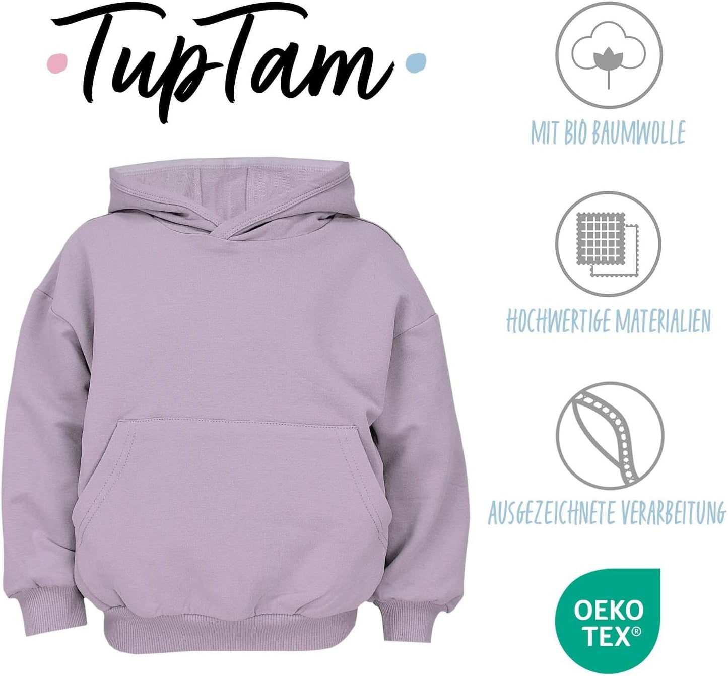 TupTam Unisex Boy's Girls' Hoodie Sweatshirt Organic Cotton