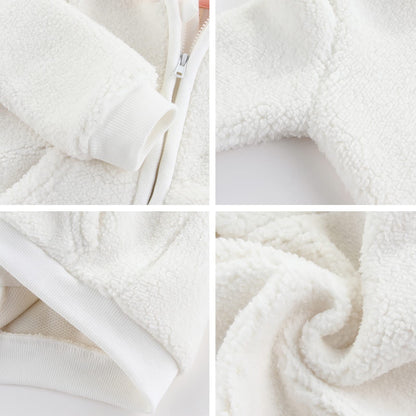 Gajaous Newborn Baby Girls Boys Fleece Hooded Jacket Zip Bear Coat Warm Winter Outwear