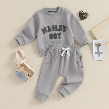 Baby Boys' Two-Piece Outfit, Long Sleeve Sweatshirt + Trousers, 2-Piece Set, Baby Clothing, 0-3 Years, Children's Outfit for Baby Boys 