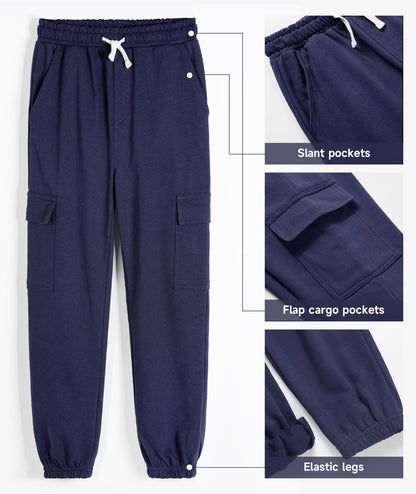 YOUNGSOUL Kinder Jogginghose Jungen Cargo Jogger Hose Sweathose Freizeithose mit Elastischem Bund