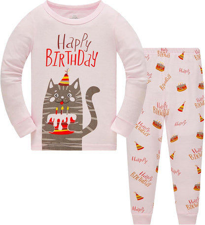 TEDD Girls' Pyjamas, Cotton, Cute, Unicorn, Long Sleeves, Two-Piece Pyjamas Set, Kids’ Sleepwear, Winter, Christmas, Sizes 1-12 Years