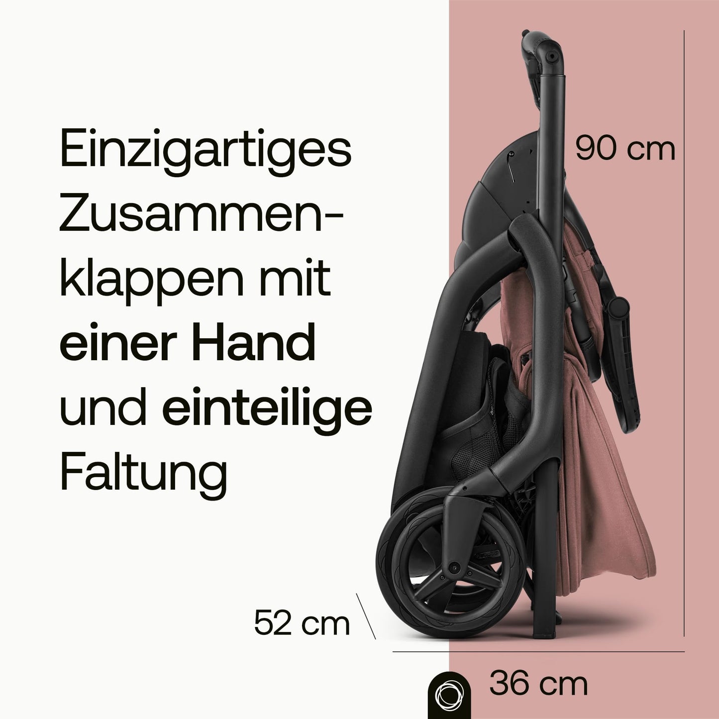 Bugaboo Dragonfly Plus Kinderwagen, kompakt und leicht optimal für die Stadt, Zusammenklappen mit einer Hand, wendbarer Sitz mit flacher Liegeposition, von Geburt bis Kleinkind, Desert Taupe