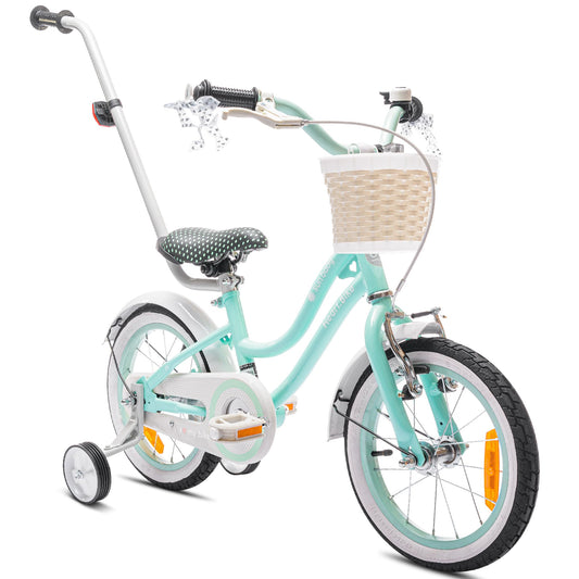 sun baby Mädchenfahrrad 12, 14 und 16 Zoll Radgröße Heart Bike zur Auswahl, mit Abnehmbarer Schubstange, Kinderfahrrad für Mädchen von 2 bis 6 Jahre - Meloni2