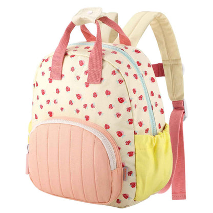 Kinderrucksack Mädchen 30cm Rucksack Kleinkind Kinderrucksack für 2-4 Jahre Kinder kindergartenrucksack Mini Tagesrucksack Reisetasche - Rosa Erdbeere