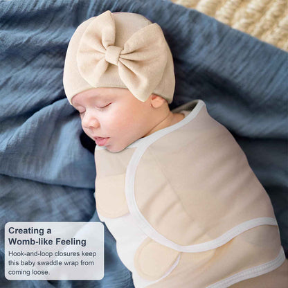 DRESHOW Neugeborene Swaddle Decke Hut Set Baby Gedruckt Swaddles Säugling Einstellbar Schlafsack für 0-3 Monate Mädchen Jungen