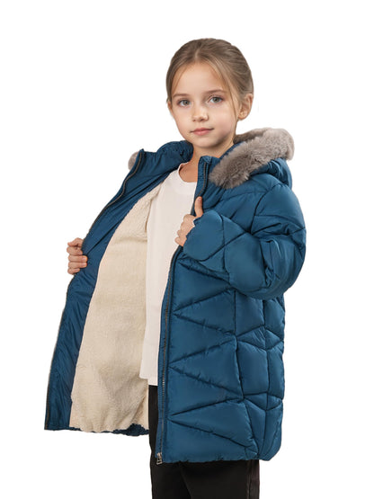 Sunny Sprout Girls' Winter Coats with Hood - Girls' Outerwear Winter Puffer Jacket with Heavy Fleece Lining | Children's Jackets &amp; Coats 