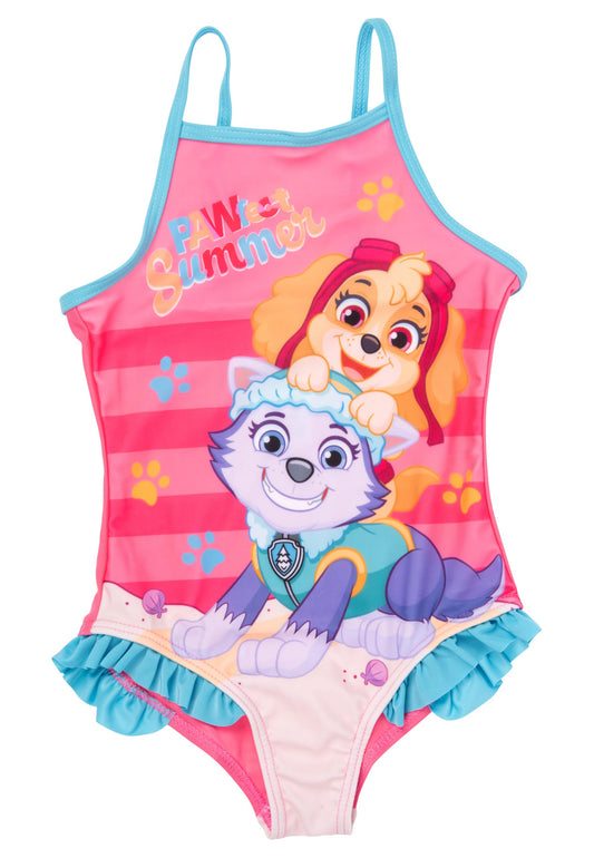 Paw Patrol Badeanzug mit Rüschen für Mädchen - Skye & Everest Pawfect Summer Schwimmanzug Kinder