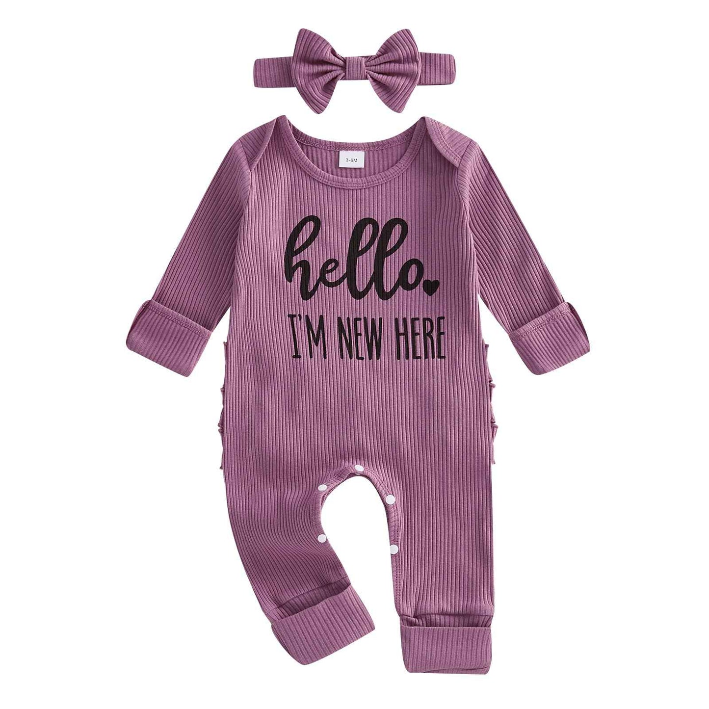 Geagodelia Baby Girl Romper + Headband Newborn Clothing Outfit Jumpsuit Baby Clothes Soft Baby Romper
