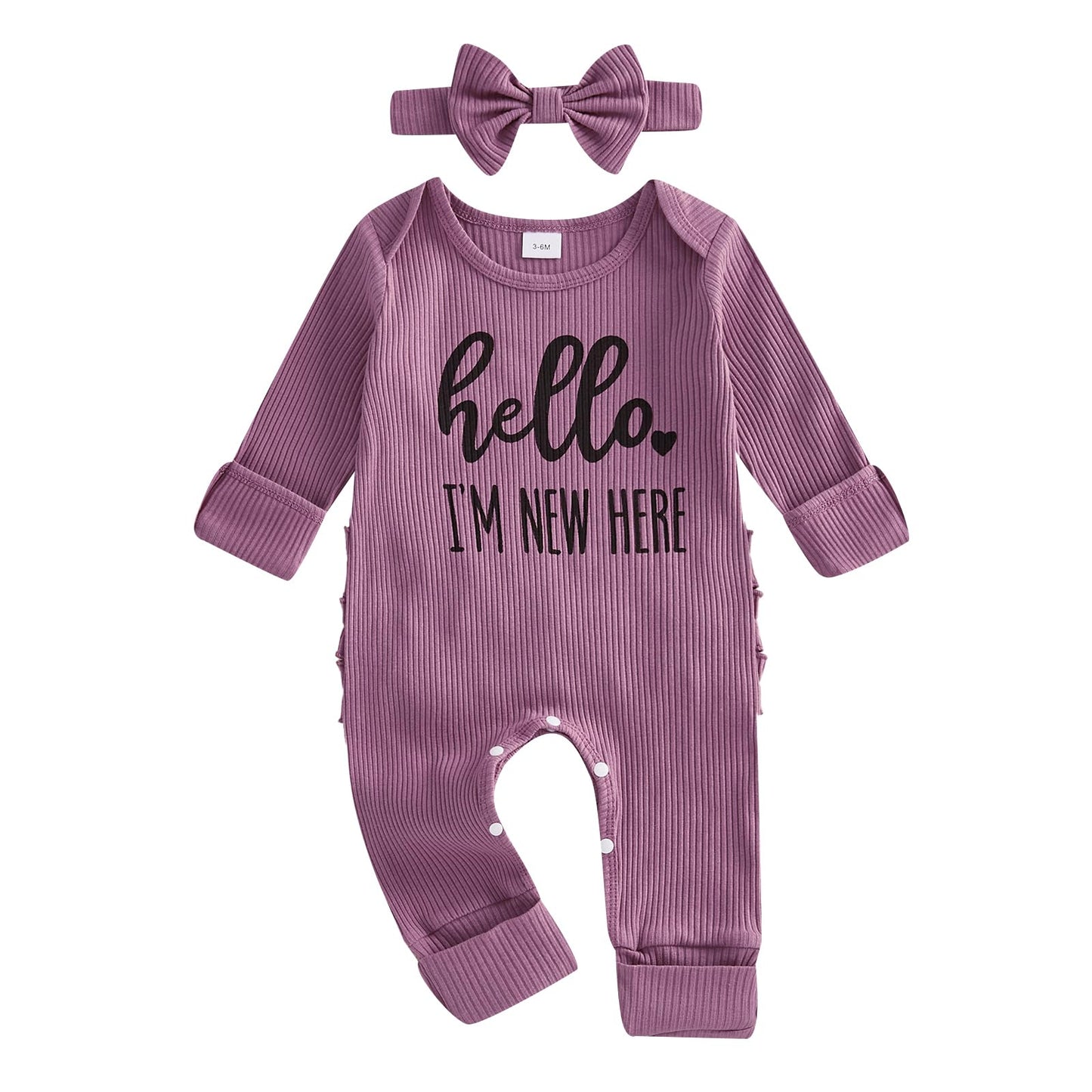 Geagodelia Baby Girl Romper + Headband Newborn Clothing Outfit Jumpsuit Baby Clothes Soft Baby Romper 
