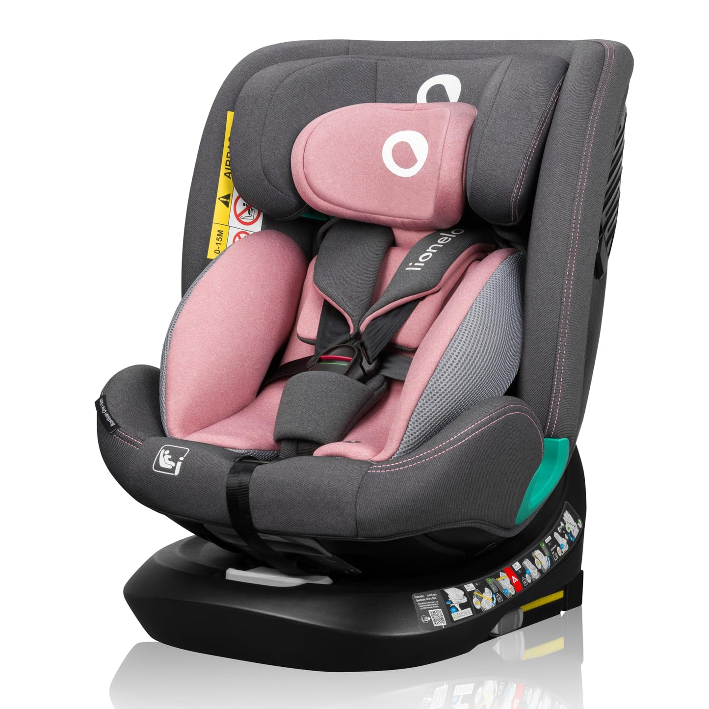 LIONELO Bastiaan i-Size One 360o drehbarer Autositz für Kinder von 40-150 cm, Montage in Fahrtrichtung und entgegen der Fahrtrichtung möglich, ISOFIX Pas TopTether Einstellbare Rückenlehne - Meloni2