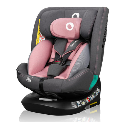 LIONELO Bastiaan i-Size One 360o drehbarer Autositz für Kinder von 40-150 cm, Montage in Fahrtrichtung und entgegen der Fahrtrichtung möglich, ISOFIX Pas TopTether Einstellbare Rückenlehne - Meloni2