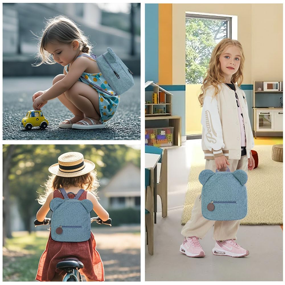 Aomig Plush Backpack Kindergarten Backpack Toddler Backpack Kindergarten School Bag for Boys Girls Children Animal Kids Backpack Animal Cartoon Mini Bag Kids Backpack for Baby 2-6 Years 