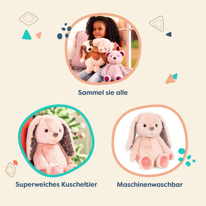 B. toys Kuscheltier Hase – Superweich mit langen Ohren – Plüschtier pfirsichfarben, Baby und Kinder Spielzeug für Mädchen und Jungen ab 0 Monate, Hellrosa