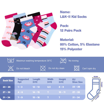 Libella 10/12er Kinder Mädchen Sneaker Socken Kids Füßlinge Sneakersocken bunt 2108VA