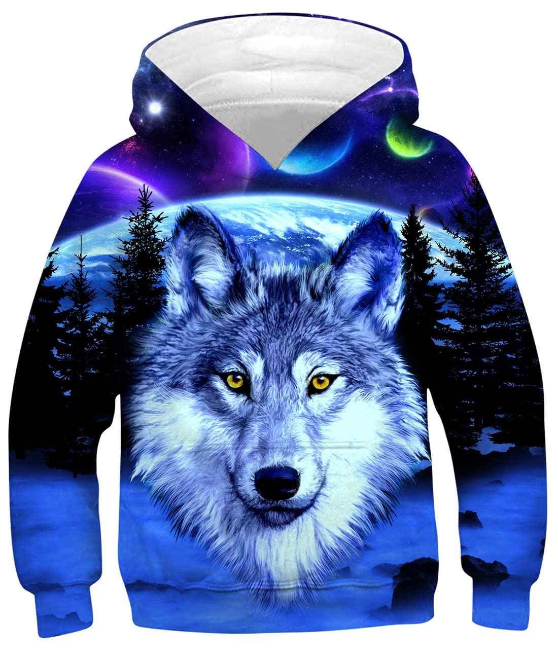 Fanient Children's / Boys’ / Girls’ Hoodies, 3D Print, Vivid Animal Cartoon Graphic Sweatshirt, Pocket Pullover Hoodie for 6-16 Years