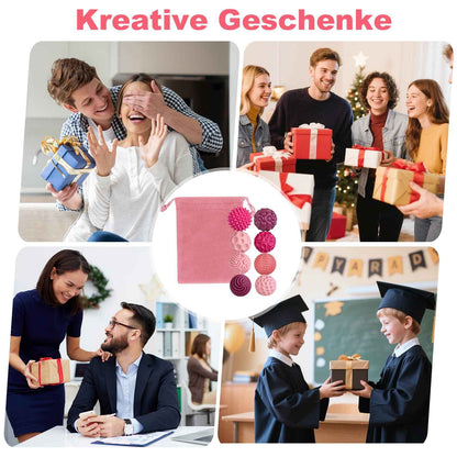 8 Stück Magnetische Fidget Toys, Silikon Magnetkugeln Anti-Stress Bälle, Sensorik Spielzeug für Erwachsene und Kinder, Sensorische Magnetische Kugeln Set, Stressabbau und Entspannung（Rosa）