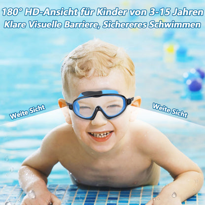 Moseem Schwimmbrille Kinder, 2 Stück Schwimmbrille 3-15 Jahre UV-Schutz,Anti-Nebel Kein Auslaufen Schwimmbrillen für Kinder, Mädchen, Jungen