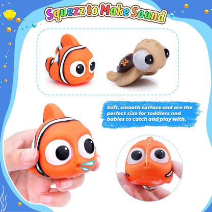 Anzmtosn Schwimmen Babys Badezeit Fisch Spielzeug Glücklich Unterwasser Geschichte Wasser Spritzen Spray Badewanne Baby Spielen Kinder Wasser Spielzeug (5 STÜCKE)