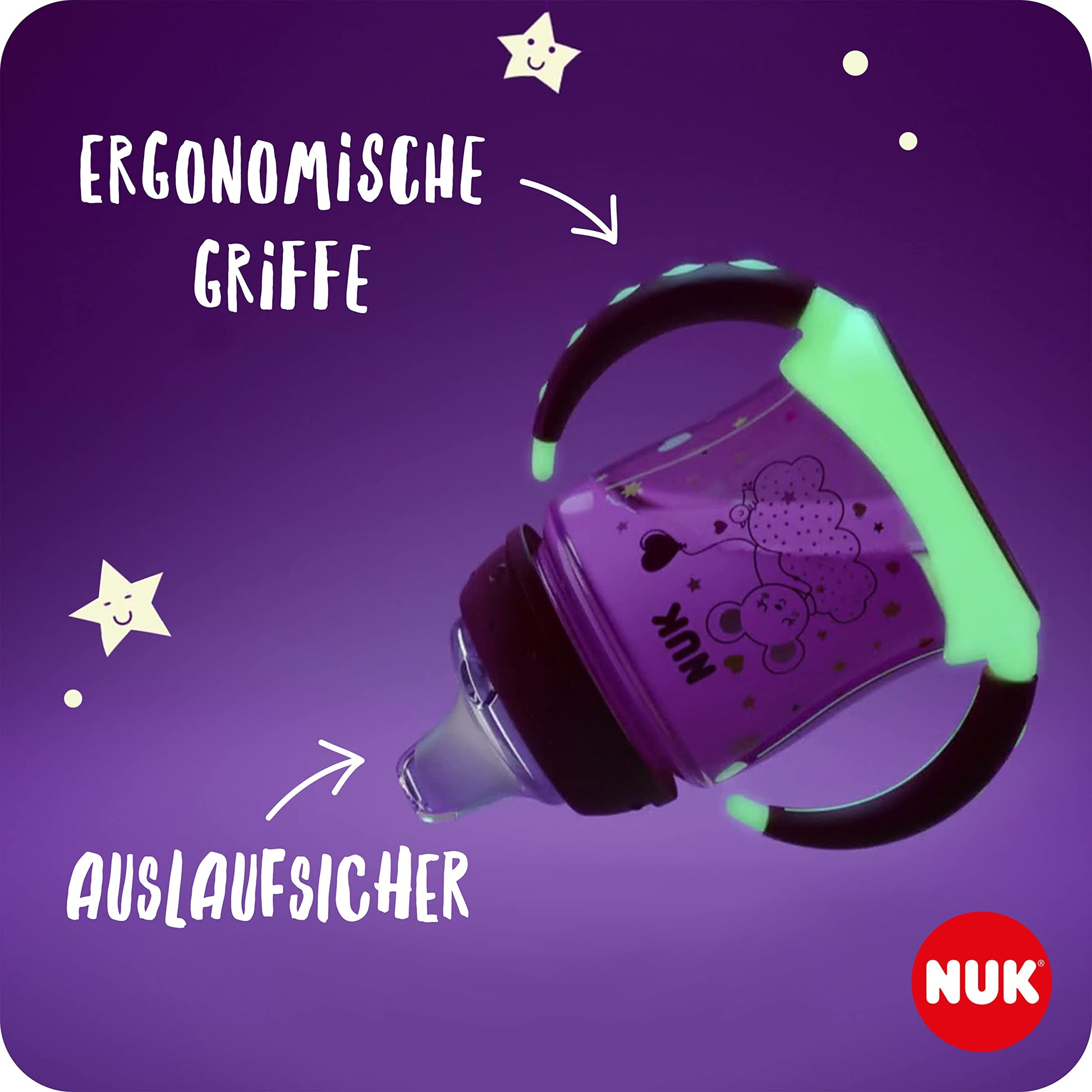 NUK First Choice+ Trinklernflasche | 6–18 Monate | 150 ml | Temperature Control Anzeige | Anti-Colic-Ventil | auslaufsichere Trinkschnabel | Ergonomische Griffe | BPA-frei | Disney Winnie Puuh blau - Meloni2