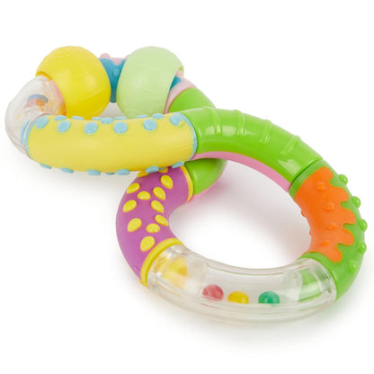 Bieco Ringrassel baby mit beweglichen Elementen | Beissring | Rasselring Baby Ringrassel Greifling Rassel Ring Rassel Motorikspielzeug | Sensorik Spielzeug für Babys