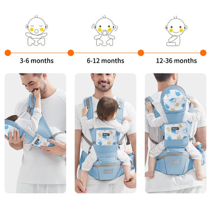 IULONEE Babytrage Baby-Tragetasche Babytrage Neugeborene Ergonomische Babytrage Einfach Anzuziehen Babytrage Hüftsitz Baby Tragegurt Babytragetuch Ideal Für Freihändiges Elterndasein (Grau)