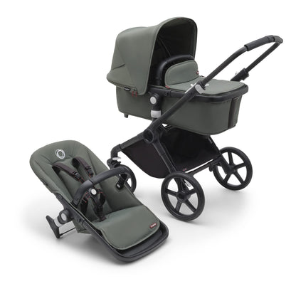 Bugaboo Fox Cub All Terrain Pushchair, Lightweight and Sturdy Pram, Durable Design and Extra Large Sun Canopy, One Piece and Self Standing Foldable - Black