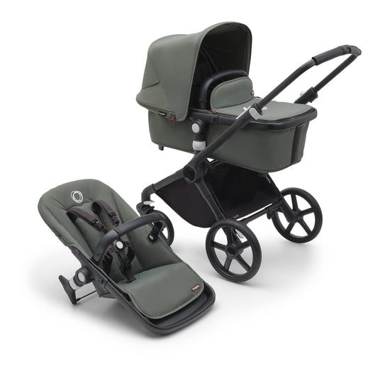 Bugaboo Fox Cub All Terrain Pushchair, Lightweight and Sturdy Pram, Durable Design and Extra Large Sun Canopy, One Piece and Self Standing Foldable - Black