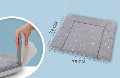 Wickelauflage Wickelunterlage aus Baumwolle 75x72 cm - Weich und waschbar Wickelunterlage für Babys Wickelmatte aus Stoff für Wickeltisch Wickelkommode oder Waschmaschine 75 x 72 Wilde Rose