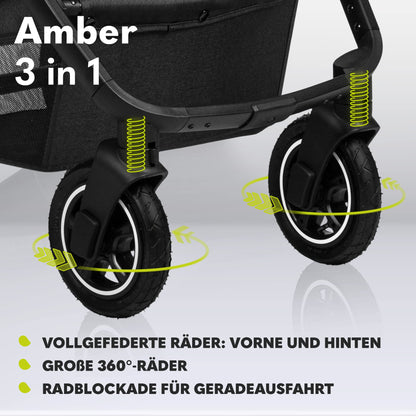 LIONELO MERIL 3-in-1 Multifunktionaler Kinderwagen 0-48 Monate Bis zu 22 kg, Babywanne bis zu 9 kg, Kindersitz bis zu 13 kg, Geländeräder 360°, Vollfederung, XXL-Verdeck mit UPF50+ - Meloni2