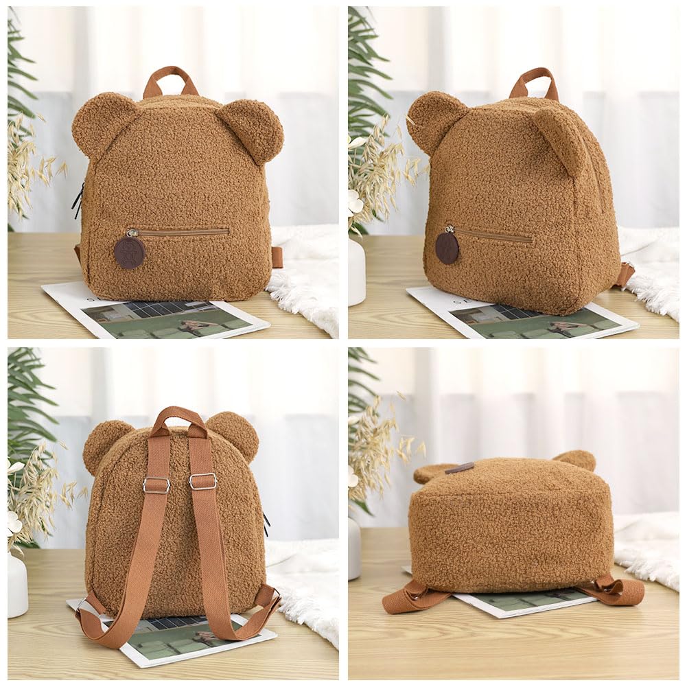 Aomig Plush Backpack Kindergarten Backpack Toddler Backpack Kindergarten School Bag for Boys Girls Children Animal Kids Backpack Animal Cartoon Mini Bag Kids Backpack for Baby 2-6 Years 