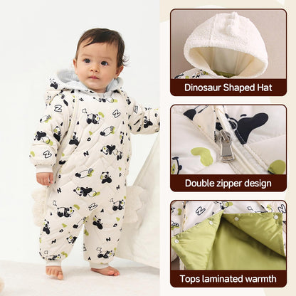 JiAmy Baby Snowsuit, Baby Boys Girls Winter Jumpsuit Romper Newborn Snow Overall for 6-24 Months