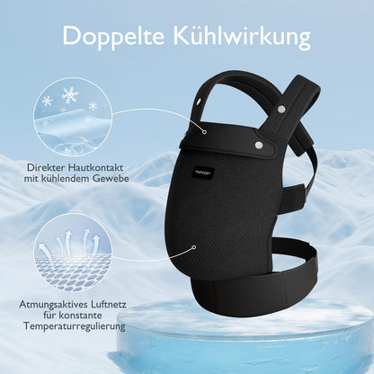Momcozy Babytrage aus 100% Baumwolle – Baby Carrier für Kleinkind (3-24 Monate, 3,2-20 kg) · Ergonomische M-Position · X-Rücken · Taillengurt 64-127cm, Khaki