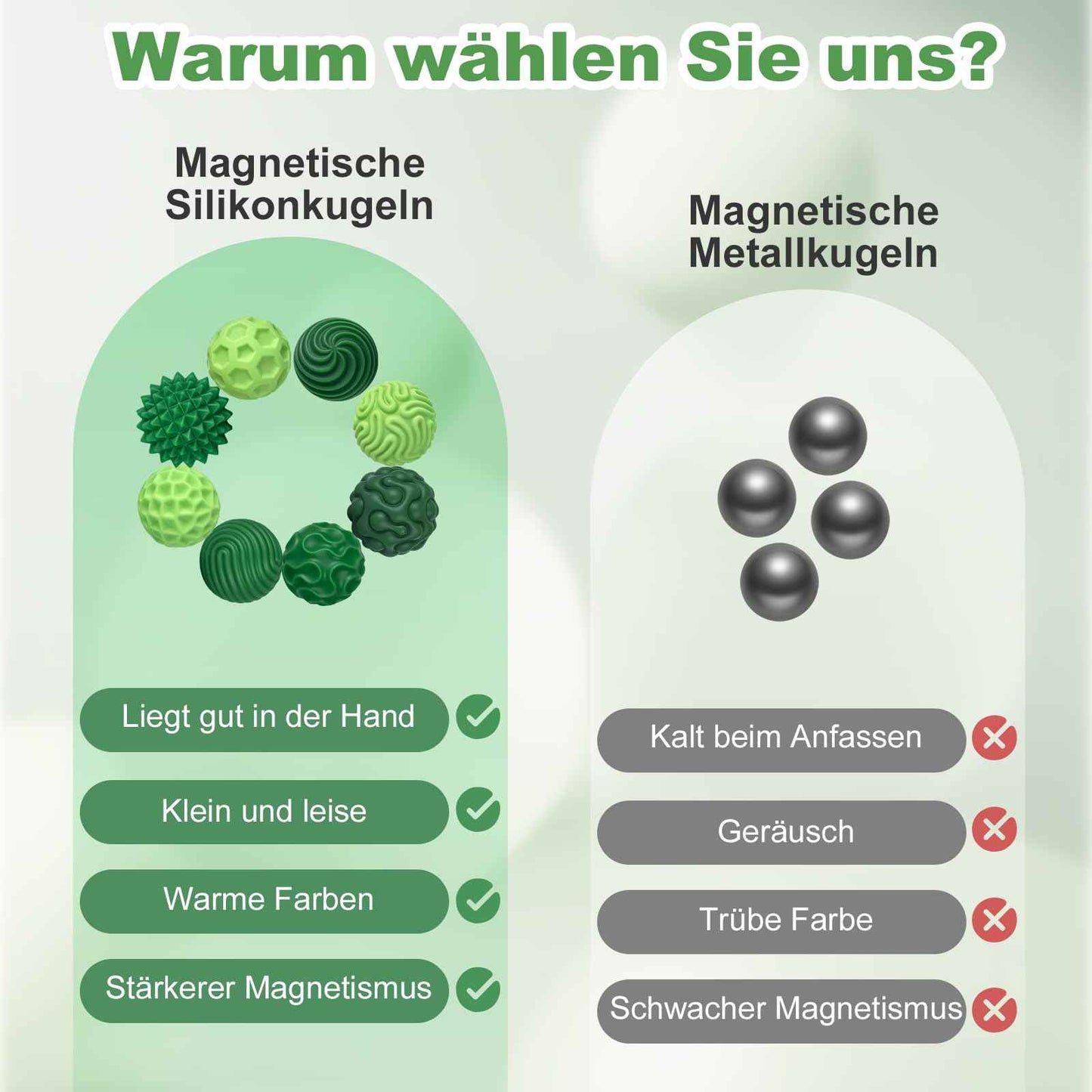 8 Stück Magnetische Fidget Toys, Silikon Magnetkugeln Anti-Stress Bälle, Sensorik Spielzeug für Erwachsene und Kinder, Sensorische Magnetische Kugeln Set, Stressabbau und Entspannung（Rosa）