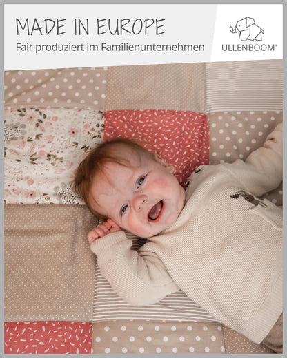 ULLENBOOM Krabbeldecke für Baby 80x80 cm, Outdoor-geeignet, 100% OEKO-TEX Materialien, Made in EU, Weich gepolstert, Eukalyptus - ideal als Spieldecke Baby - Meloni2