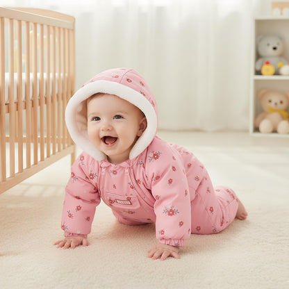 JiAmy Baby Snowsuit, Baby Boys Girls Winter Jumpsuit Romper Newborn Snow Overall for 0-24 Months
