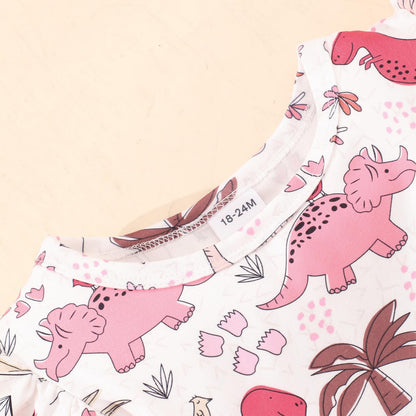 JiAmy Girls' Dress Ruffle Short Sleeve Unicorn Cartoon Prints Colourful Tulle Dresses Toddler Spring Summer Party Princess Clothing for Girls 18 Months - 8 Years