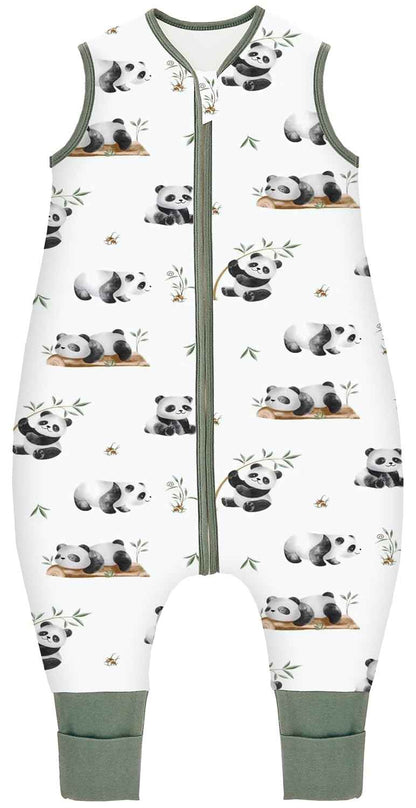 Chilsuessy Baby Sleeping Bag with Legs, 1.5 Tog, Sleeping Bag, 100% Cotton, All-Year Sleeping Bag with Feet, Baby Sleeping Bag, Children, 1.5 Tog/Zebra, 80 cm / Baby Height 85–95 cm