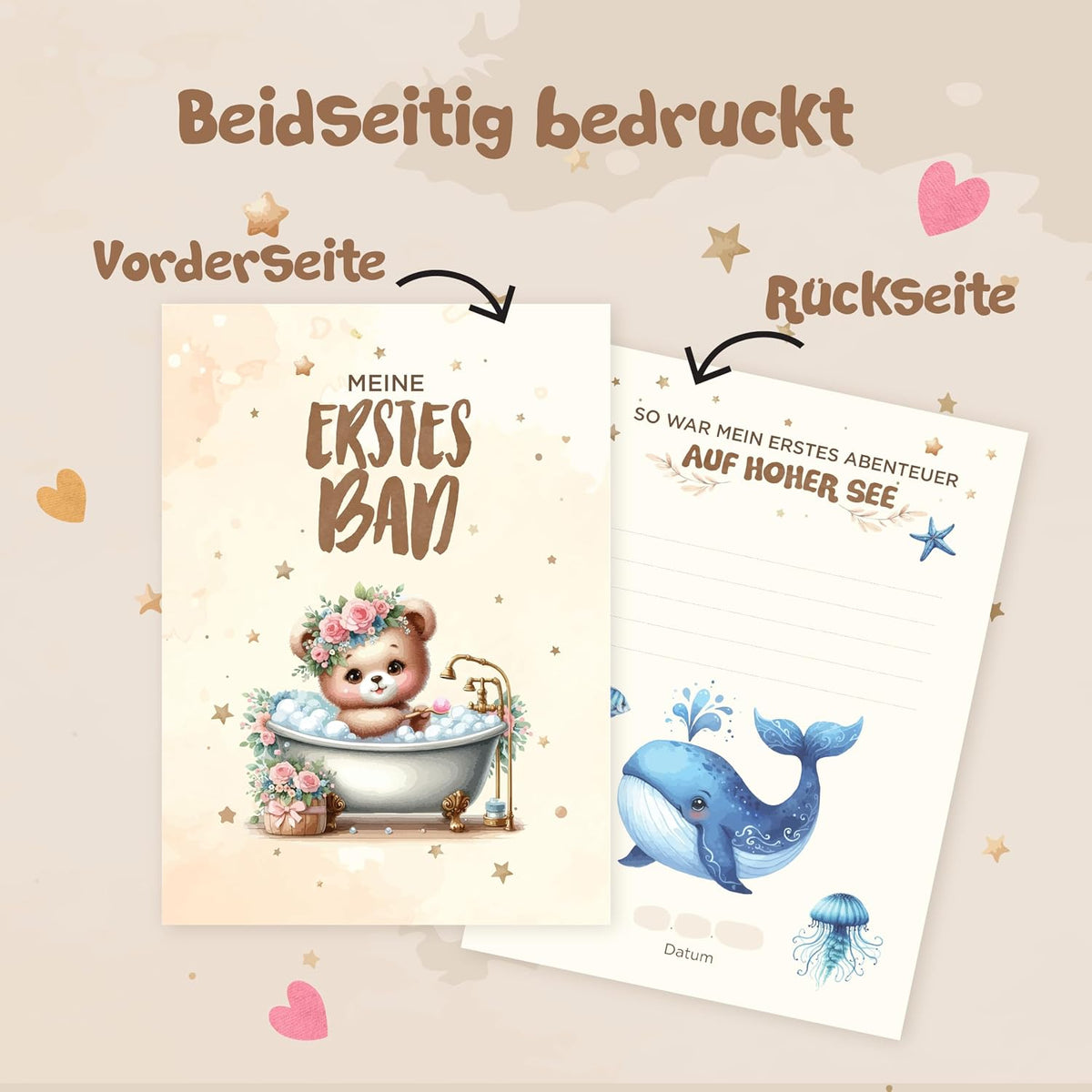 Meilensteinkarte Baby 48 Monatskarten für Jungen & Mädchen mit beschreibaren Rückseiten, Geschenk zur Geburt & Babyparty, Boho Meilensteine Erinnerungen festhalten, Von Pädagogen gestaltet