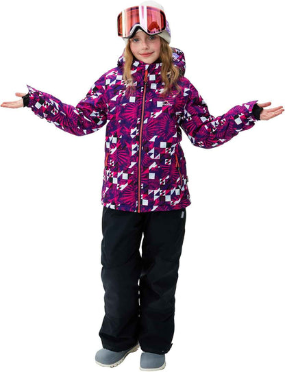 Children's Ski Suit Girls Waterproof Windproof and Warm 2-Piece with Hood 6-16 Years Outdoor Sports, Mountaineering, Skiing