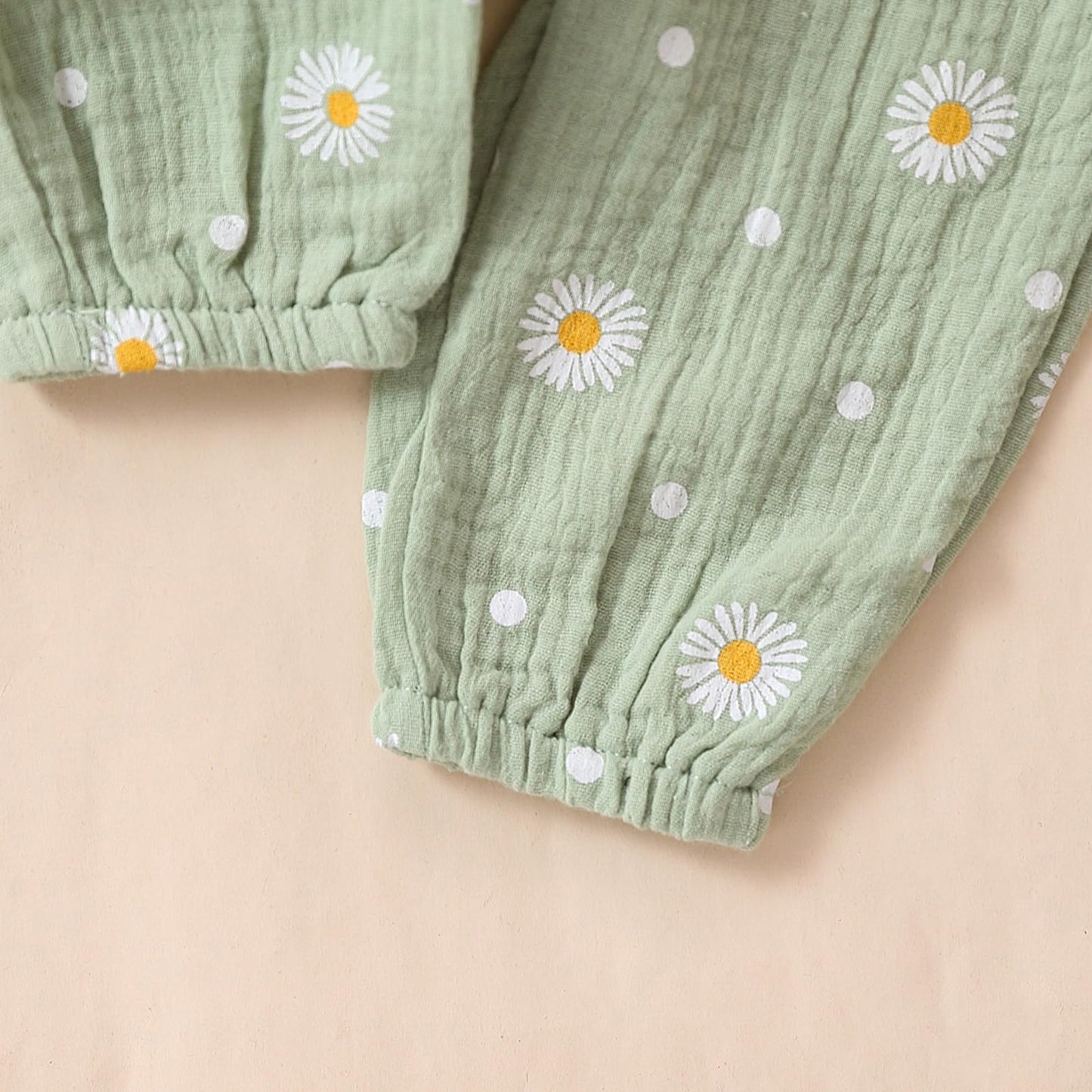 Geagodelia Baby Mädchen Kleidung Babykleidung Outfit Set Langarm Body Strampler + Gänseblümchen Hose + Stirnband Neugeborene Weiche Babyset