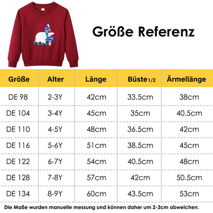 Dinopjs Boys' Jumper, Boys' Warm Sweatshirts, Classic Cartoon Animals, Tractor, Dino, Flying Dragon Knight, Rainbow, Polar Bear Christmas Tree, Cotton Sports Shirts for Children 2-9 Years