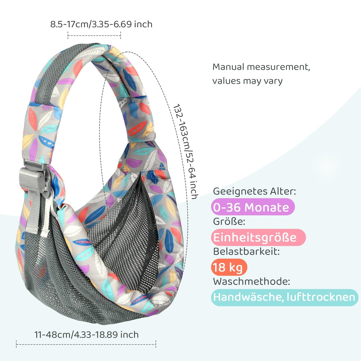 Baby carrier for newborns from birth, ergonomic, child carrier, adjustable baby carrier, suitable for babies from 3 to 36 months, easy to put on, ideal for hands-free parenting 