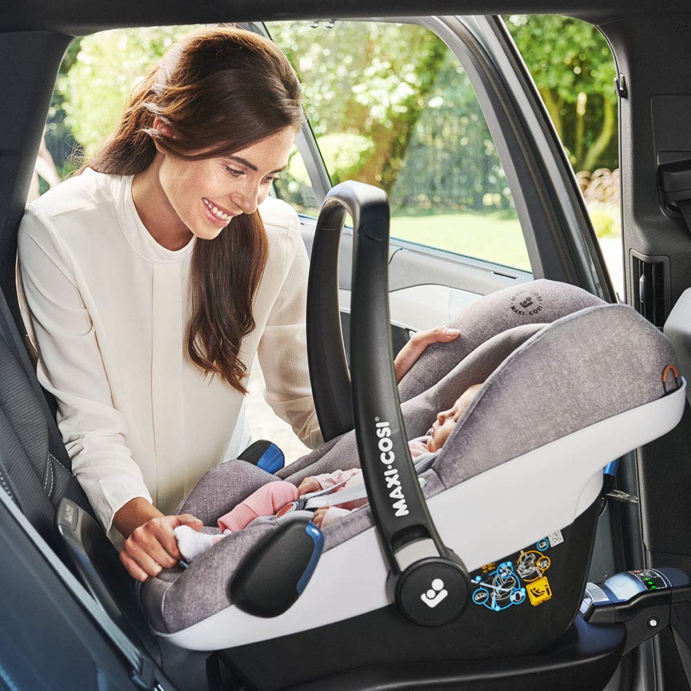 Maxi-Cosi Pebble Plus i-Size Babyschale, Gruppe 0+ Autositz für Babys, inkl. Sitzverkleinerer, nutzbar ab der Geburt bis ca. 12 Monate (0-13 kg / 45-75 cm), Frequency Pink, pink - Meloni2