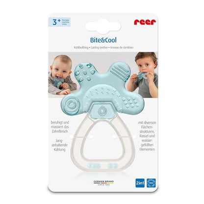 reer Bite&Cool Kühlbeißring | Beißring für Babys | Mit langanhaltendem Kühleffekt | Für Babys ab 3 Monaten | Kühlende Zahnungshilfe | Motorikspielzeug zur Förderung des Spiel- und Tastsinns