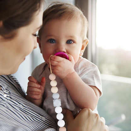 Schnullerkette aus Silikon,Schnullerband für Babys MäDchen und Junge,BPA-frei Sicherheitsgurte für Spielzeug,Einteiliger Schnullerhalter und Beißringspielzeug,2er-Pack (Leopard + Khaki)