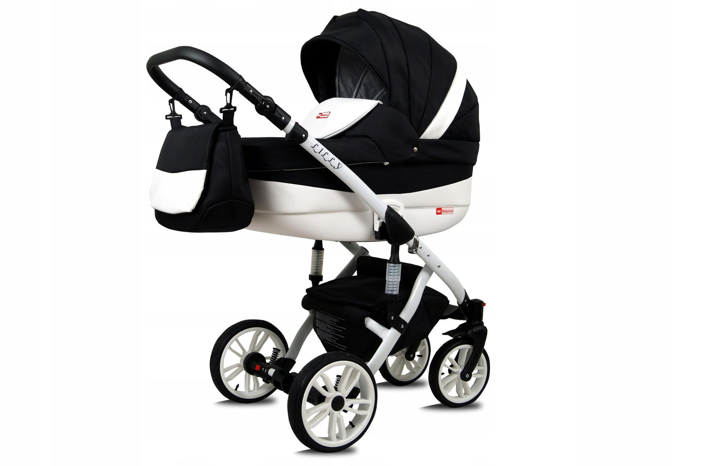 BabyLux® Bambimo Kinderwagen Set 3 in 1 - Lilly - incl. Babywanne, Buggy Sportsitz, Auto-Babyschale - Autositz - Kinderwagenset - Kombikinderwagen mit Wickeltasche, Regenschutz usw.