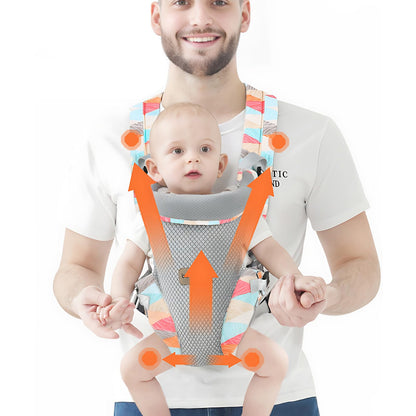 Baby Tragetuch, Multifunktional Baby Carrier, Ergonomische Verstellbar Atmungsaktiv Rückentrage, 4-in-1 Baby Bauchtrage Für Babys Von 0-36 Monaten, A