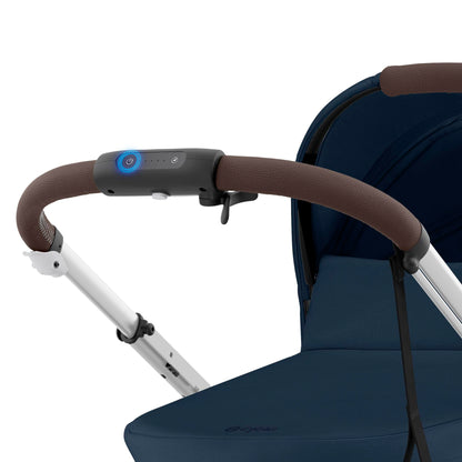 CYBEX Gold Kinderwagen e-GAZELLE S, Ab Geburt bis ca. 4 Jahre, Max. 22 kg (Single-Modus) / 2x 22 kg (Duo-Modus), All-in-1-System mit E-Antrieb und 20+ Konfigurationen, Stone Grey