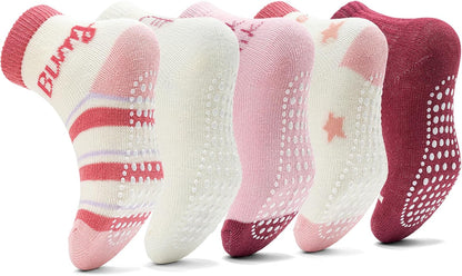 KOWAYI Stoppersocken Kinder 5/10 Paar ABS Rutschsocken Kinder Jungen, Mädchen, Baby Antirutschsocken 1-7 Jahre Grip Socken